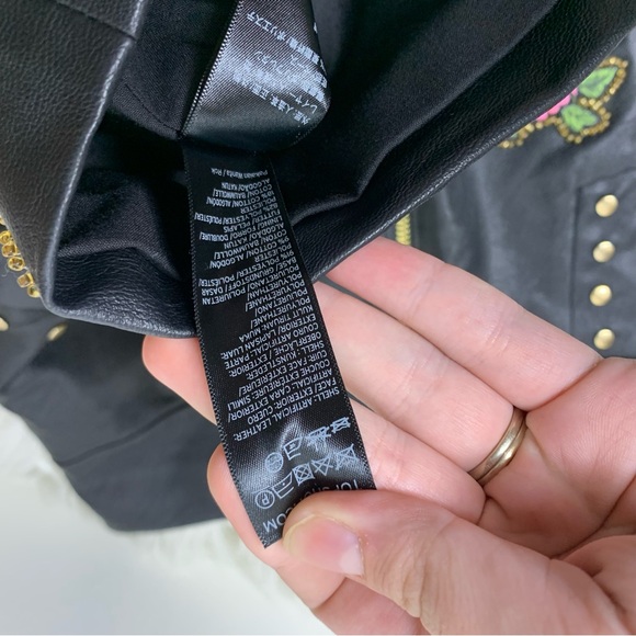 TopShop Embriodered Faux Leather Skirt - Picture 5 of 8